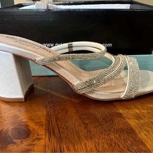 Brand new never worn wedding shoe. White shimmer